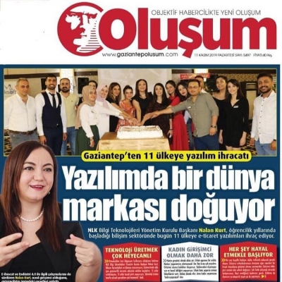 Nlksoft “Yazılımda bir dünya markası doğuyor” başlığıyla Oluşum Gazetesinde