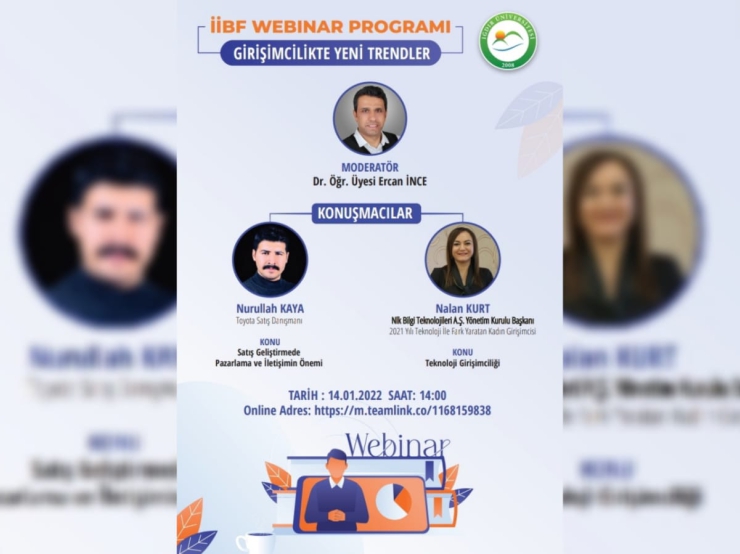  Iğdır  Üniversitesi İİBF Proğramı Girişimcilikte Yeni Trentler Webinarına Konuk Olduk!