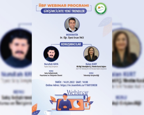 Iğdır Üniversitesi İİBF Proğramı Girişimcilikte Yeni Trentler Webinarına Konuk Olduk!