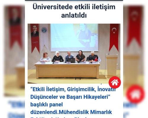 ÜNİVERSİTEDE ETKİLİ İLETİŞİM ANLATILDI- BAŞLIĞIYLA SABAH GAZETESİN DE YER ALDIK