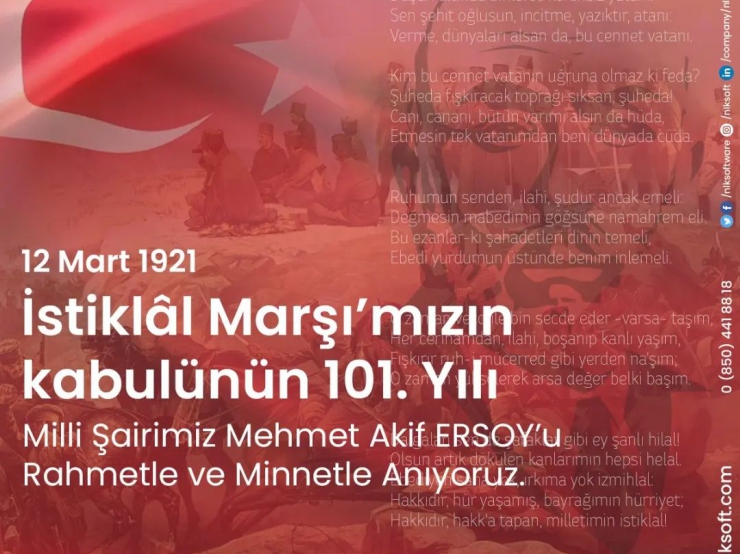  İstiklal Marşımız ın Kabulünün 101.Yılı!