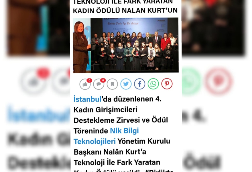 Teknoloji İle Fark Yaratan Kadın Ödülü Nalan Kurt’un!- Bire1haber