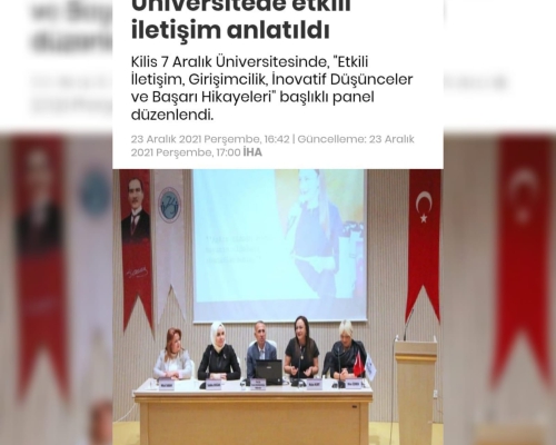 ÜNİVERSİTEDE ETKİLİ İLETİŞİM ANLATILDI- BAŞLIĞIYLA HABER TÜRK DE YER ALDIK